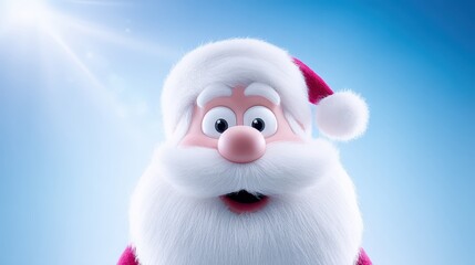 Joyful santa claus with rosy nose and fluffy white beard, a festive holiday icon