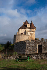 Fototapeta premium Exterior architecture of Pontarion Castle in La Creuse, France