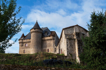 Fototapeta premium Exterior architecture of Pontarion Castle in La Creuse, France