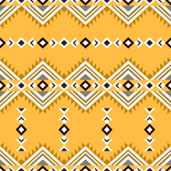 seamless pattern with geometric shapes, Geometric Tribal Pattern in Golden Yellow – Modern Ethnic Textile Design