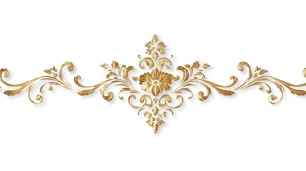 Ornate gold filigree border with floral and scrollwork designs on a white background