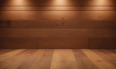 Warm, inviting wooden interior backdrop with soft spotlighting, perfect for product displays and elegant settings.