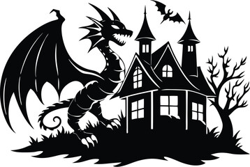 Black dragon silhouette