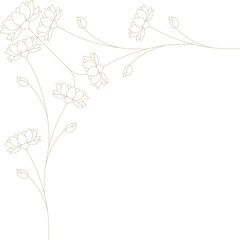 Monoline Indian Decorative Floral Corner	