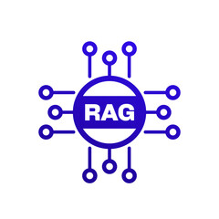 RAG icon, Artificial intelligence and LLM vector