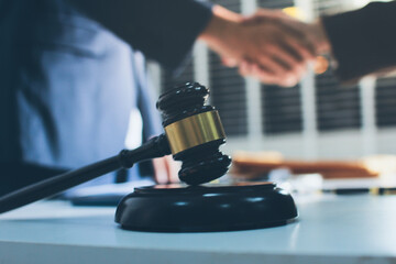 Lawyer explained to the client about the law that must be brought against the court case.