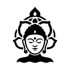 Buddha Silhouette Vector Icon