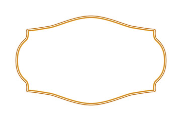 Shiny golden luxury 3d frame, ornamental border. Realistic oriental window, arabesque frame, seal, stamp, magic portal. Indian decorative element. Vector illustration for certificate, stamp, vignette