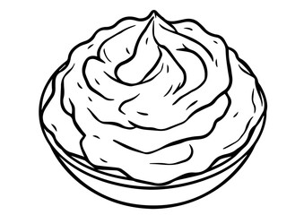 Whipped cream in a bowl with a smooth texture for thanksgiving day
