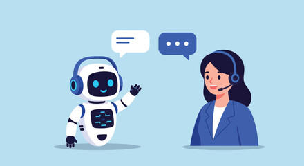 Artificial Intelligence Chatbot Assisting Customer Service Agent.