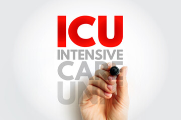 ICU Intensive Care Unit - special department of a hospital or health care facility that provides intensive care medicine, acronym text concept background