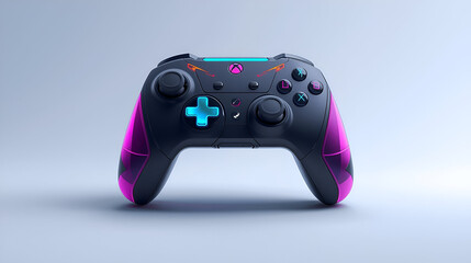 3D vector game controller isolated for gaming entertainment play technology and digital design illustration