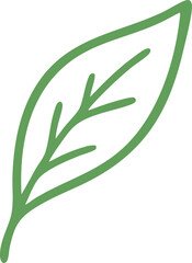 Abstract Leaf Shape Doodle, Hand Drawn Botanical Symbol, Minimal Plant Element, Organic Nature Design, Modern Decorative Foliage Illustration, Simple Graphic Clipart