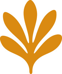 Abstract Leaf Shape Doodle, Hand Drawn Botanical Symbol, Minimal Plant Element, Organic Nature Design, Modern Decorative Foliage Illustration, Simple Graphic Clipart