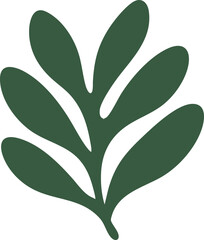 Naklejka premium Abstract Leaf Shape Doodle, Hand Drawn Botanical Symbol, Minimal Plant Element, Organic Nature Design, Modern Decorative Foliage Illustration, Simple Graphic Clipart