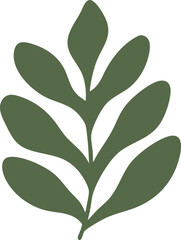 Abstract Leaf Shape Doodle, Hand Drawn Botanical Symbol, Minimal Plant Element, Organic Nature Design, Modern Decorative Foliage Illustration, Simple Graphic Clipart