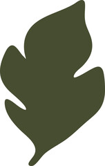 Abstract Leaf Shape Doodle, Hand Drawn Botanical Symbol, Minimal Plant Element, Organic Nature Design, Modern Decorative Foliage Illustration, Simple Graphic Clipart