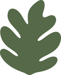 Abstract Leaf Shape Doodle, Hand Drawn Botanical Symbol, Minimal Plant Element, Organic Nature Design, Modern Decorative Foliage Illustration, Simple Graphic Clipart