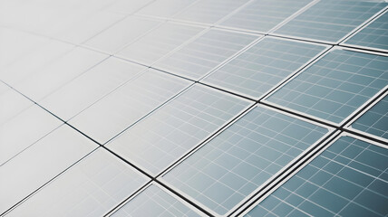 A clean, minimalist white background with a subtle, light green pattern of solar panel grids.