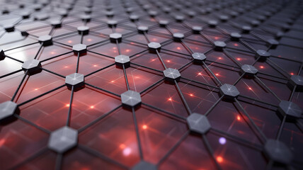 An abstract background showing a close-up of a perovskite solar cell structure.