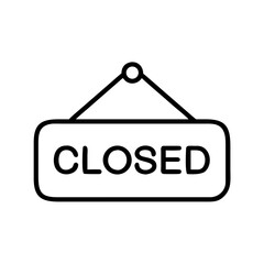 Closed sign hanging on wall in minimalist style for Black Friday  