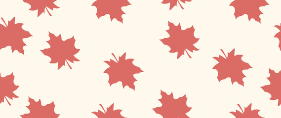 Flat illustration. Autumn concept. Seamless pattern with leaves. Ideal for gift wrapping, wallpaper and screensavers.