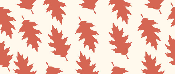 Flat illustration. Autumn concept. Seamless pattern with leaves. Ideal for gift wrapping, wallpaper and screensavers.