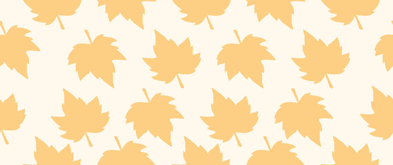 Flat illustration. Autumn concept. Seamless pattern with leaves. Ideal for gift wrapping, wallpaper and screensavers.