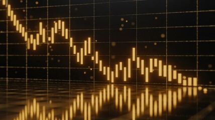 Market Fluctuations: A vibrant visualization of financial data, showcasing the dynamic ebb and flow of market trends with abstract neon elements.