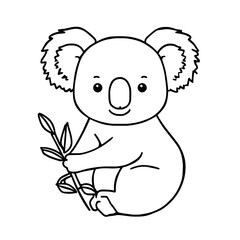 Koala cartoon animal outline illustration drawing