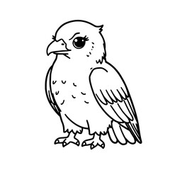 Hawk cartoon simple outline illustration drawing