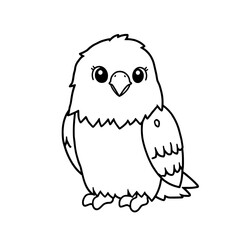 Eagle cartoon simple outline illustration drawing