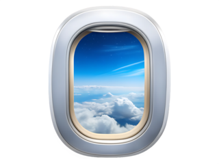  airplane window  isolated on a white background PNG,AI GENERATED