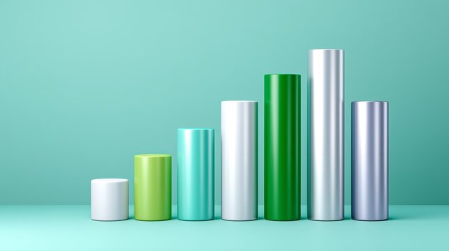 Bar chart showing business growth and data analysis