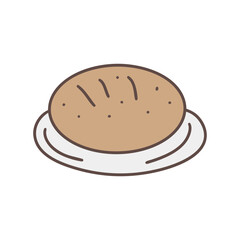 접시에 담긴 호밀 빵 일러스트