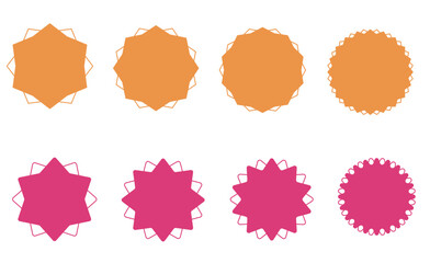 Vector Set of circle shape for price, tag, badge and discount.