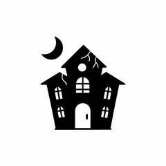 creative details Haunted House Icon Vector Illustration