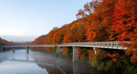 Autumn Bridge Scene	