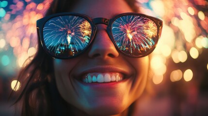 Celebratory fireworks display urban park event photography festive atmosphere close-up view joyful moments