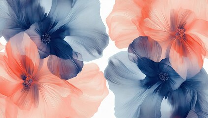 A seamless pattern with a digital illustration of flowers