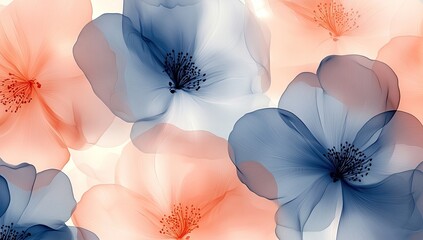 A seamless pattern with a digital illustration of flowers