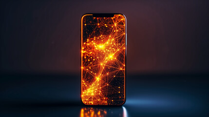 Digital smartphone wallpaper icon with entanglement-inspired glo