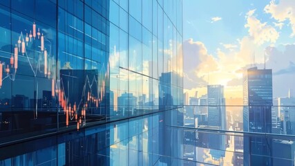 Financial District's Contemporary Architecture Reflecting Market Trends in the Skylines - Powered by Adobe