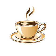 Obraz premium Coffee cup with steam illustration image