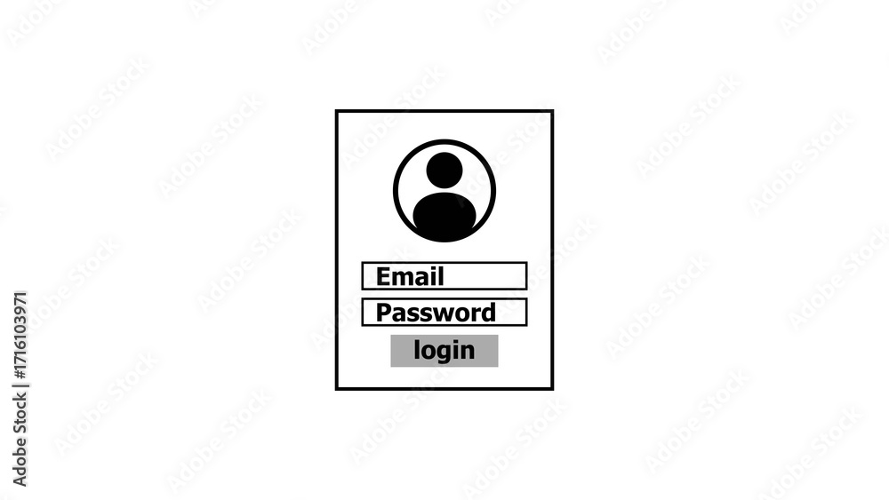 Wall mural simple login interface design with icon email and password fields and login button lime green color 