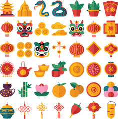 Big Set of Asian Festival Symbols