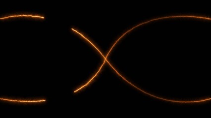 Neon lines bright energy orange color 4k illustration. Abstract futuristic technology background 4k illustration.