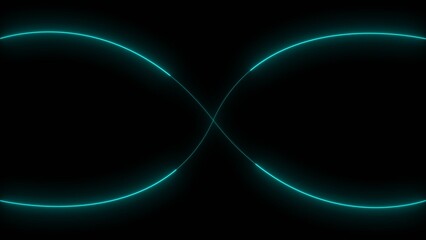 Neon lines bright energy cyan color 4k illustration. Abstract futuristic technology background 4k illustration.