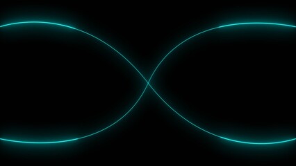 Neon lines bright energy cyan color 4k illustration. Abstract futuristic technology background 4k illustration.