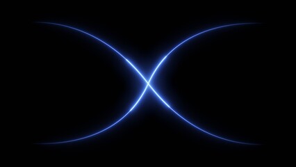 Neon lines bright energy royal blue color 4k illustration. Abstract futuristic technology background 4k illustration.